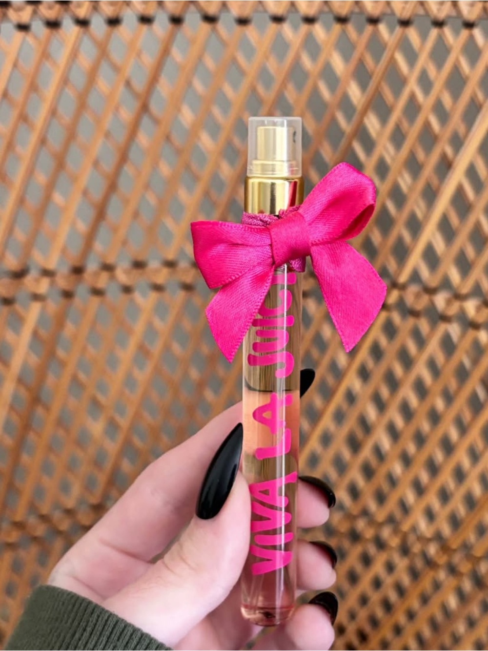Mini Travel VIVA LA JUICY Perfume Body Mist with Pink Bow Full Bottle